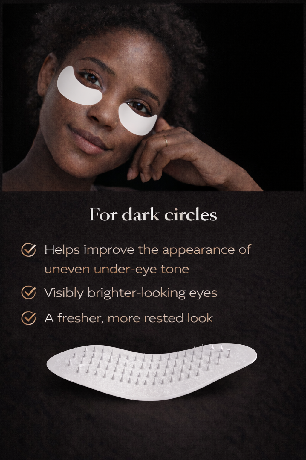 How does the microneedle patch work under the eyes ?